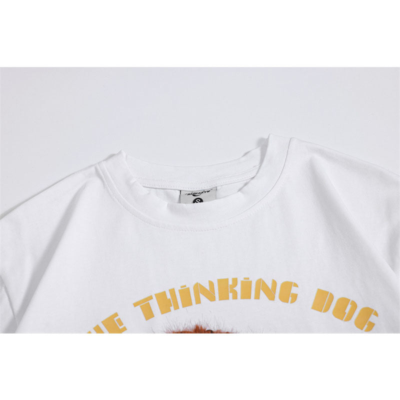 Camisetas streetwear Summer Vintage Puppy Casual Loose Short Sleeve T-Shirt