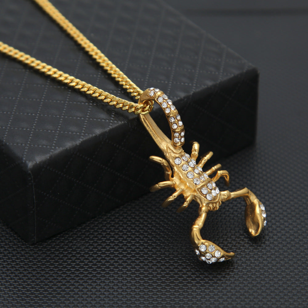 Jewelry Diamond Scorpion Pendant Necklace