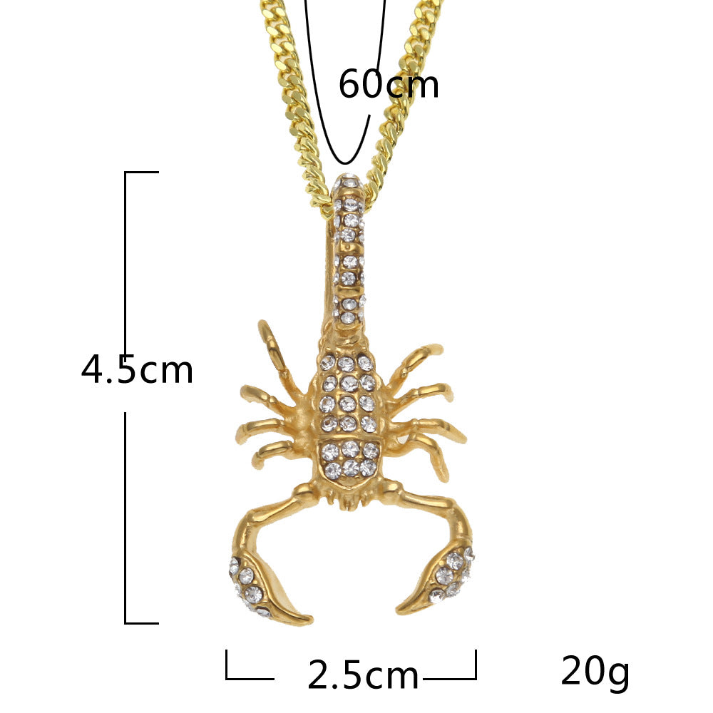 Jewelry Diamond Scorpion Pendant Necklace