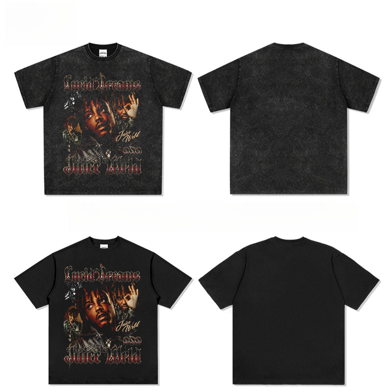 New york hip hop shop rap · Juice Wrld print hip hop, short sleeve T shirt