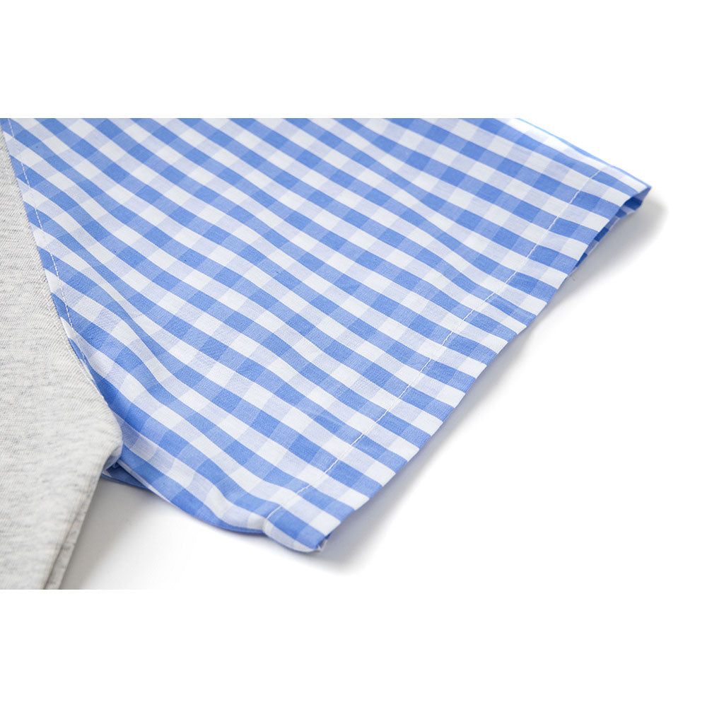 Nostalgia T Shirts Vintage Plaid Short Sleeve T-Shirt Loose Casual Top