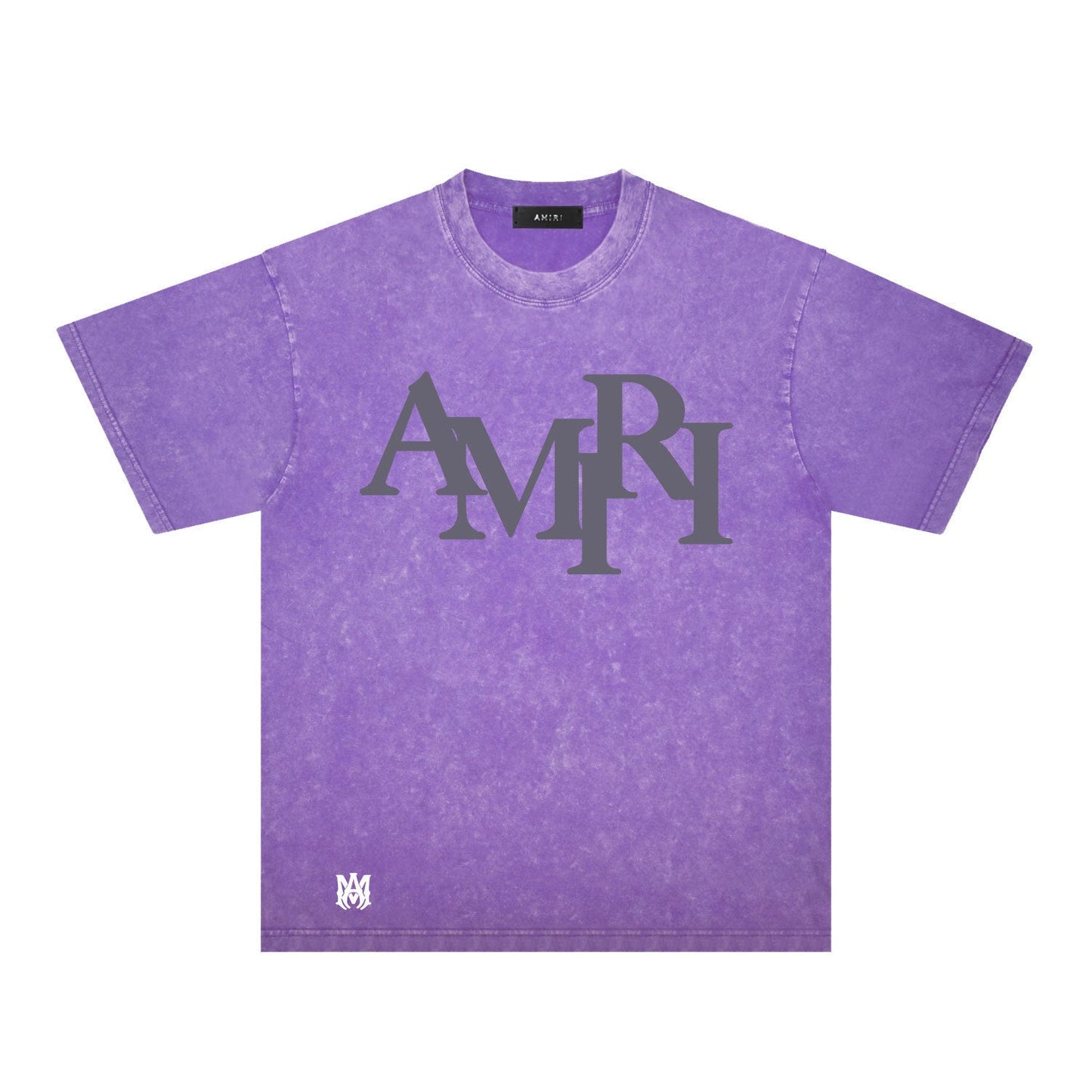 Amiri washed t-shirt all gray letterprinting short sleeves