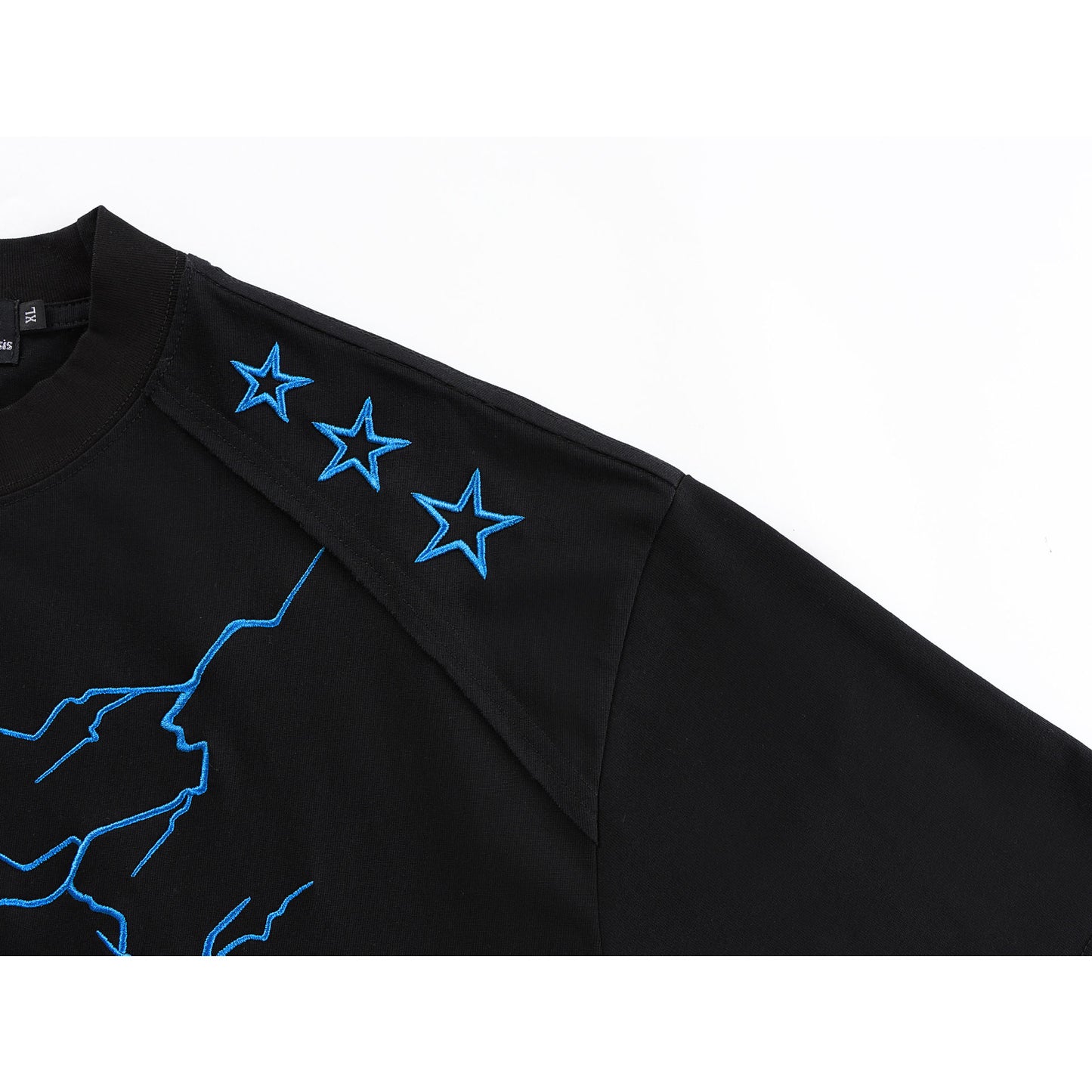 Hip hop clothing new york summer vintage embroidery lightning love t-shirt short sleeve