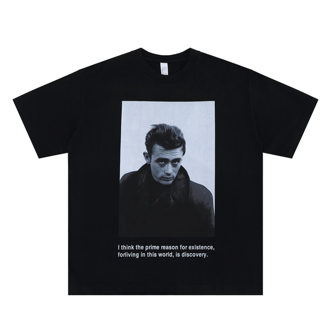 Vintage 90s Hip Hop Clothing Summer Hip Hop Vintage Portrait Crew Neck Short Sleeve T-Shirt