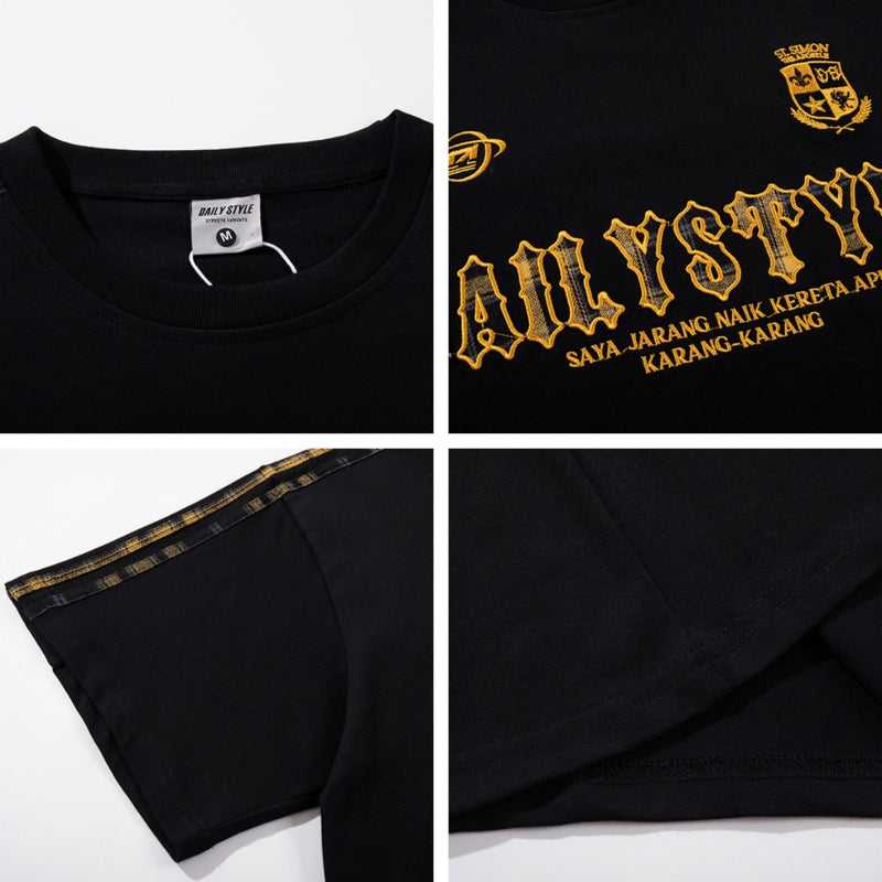 Nyc T Shirt Vintage Embroidery Short Sleeve T-Shirt Summer Loose Oversize T-Shirt