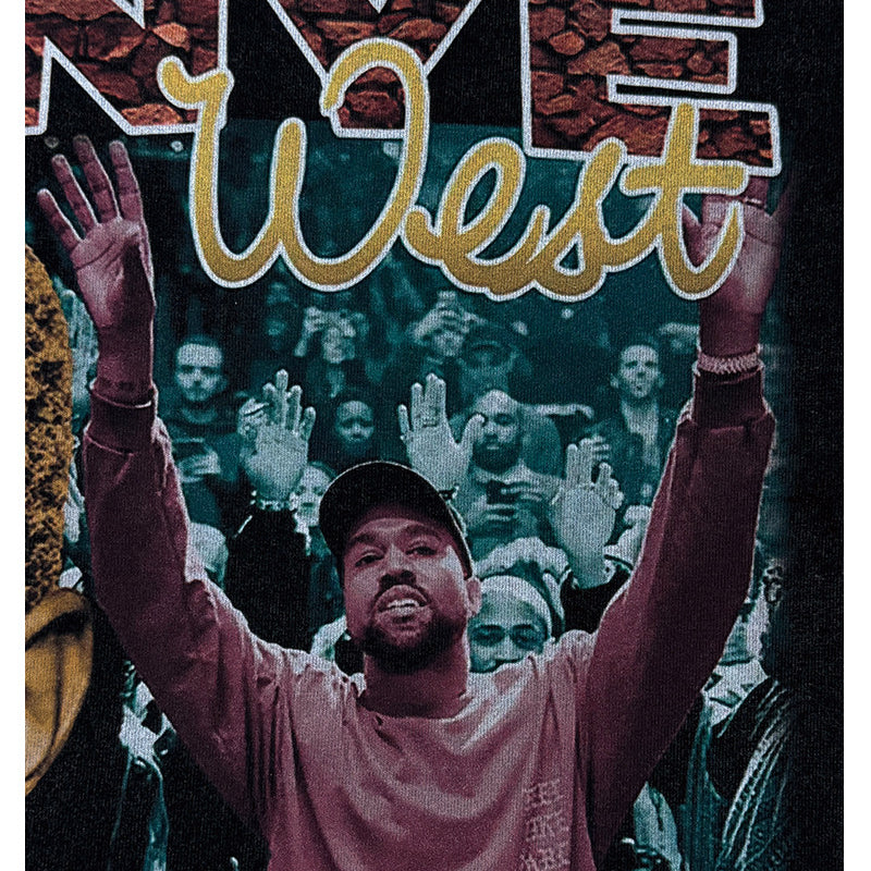 Cool t rapper vintage hip hop kanye west print short sleeve t-shirt