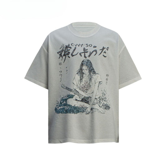 80s And 90s Vintage T Shirts Vintage Cartoon Waffle Crew Neck Short Sleeve T-Shirt