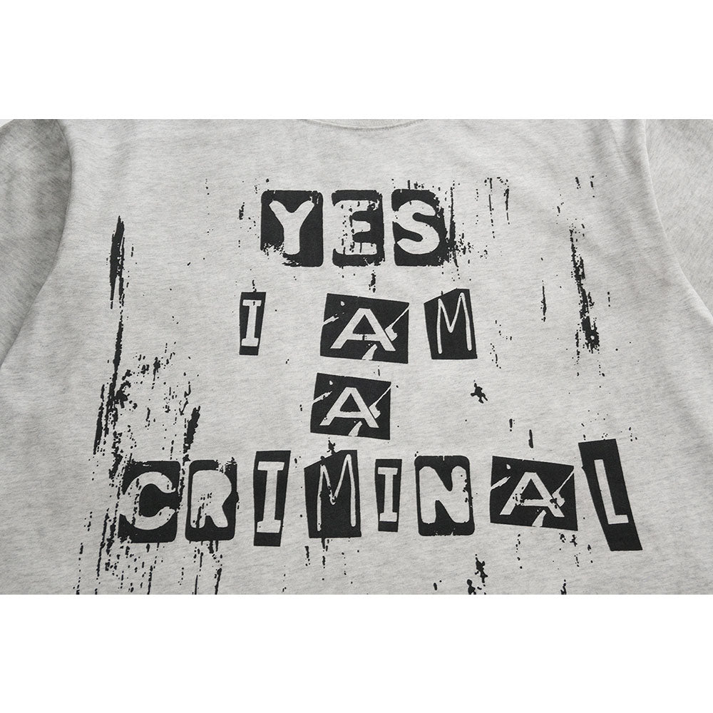 Nostalgia T Shirts Vintage Old Letter Print Short Sleeve T-Shirt
