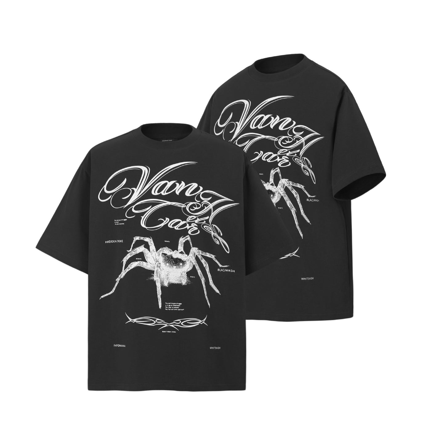 Unisex T-shirts Summer Spider Pattern Men's Loose Short Sleeve T-Shirt