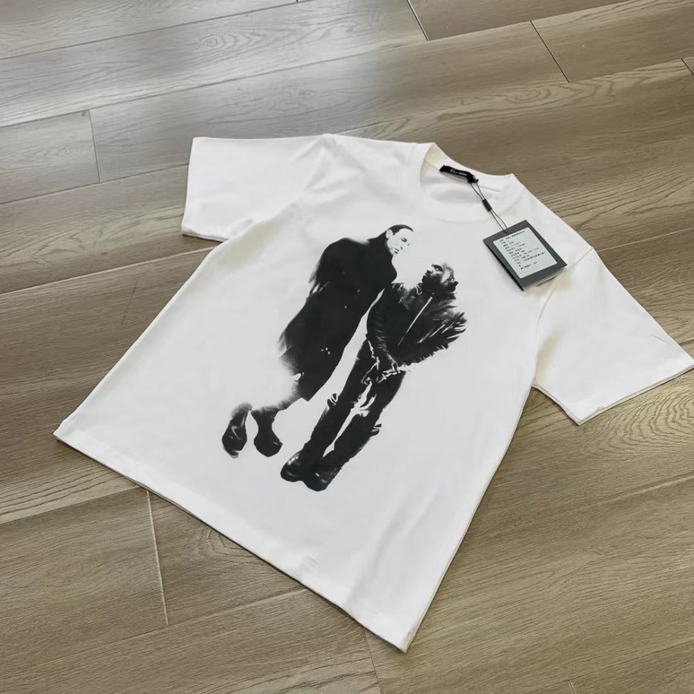 Streetwear Eua t shirt 24SS summer cotton cleanfit digital print spoof portrait short sleeve t-shirt