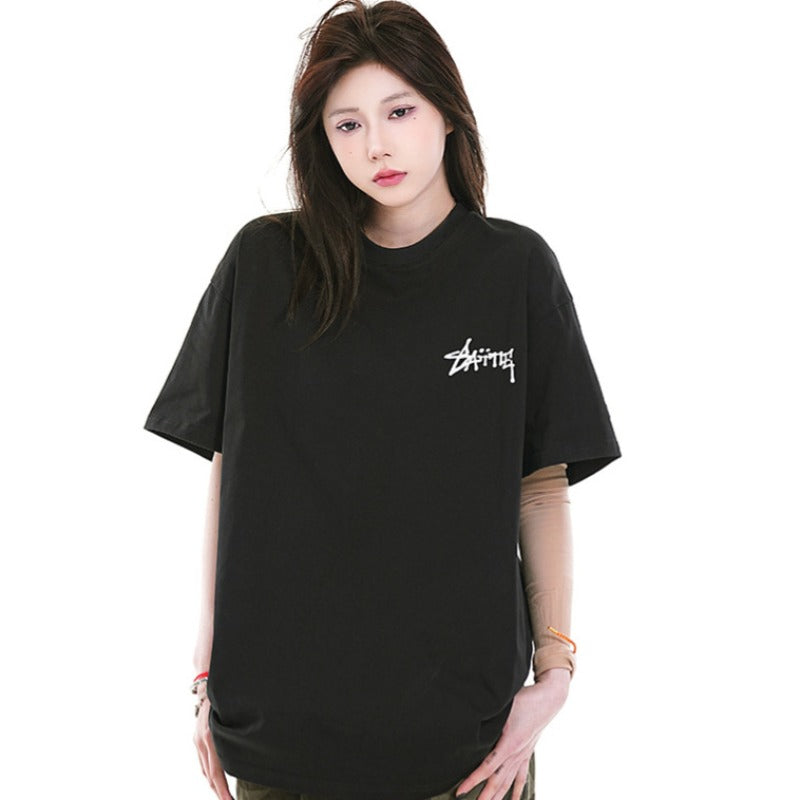 Vintage Tišö Rt Vintage Letter Print Short Sleeve T-Shirt