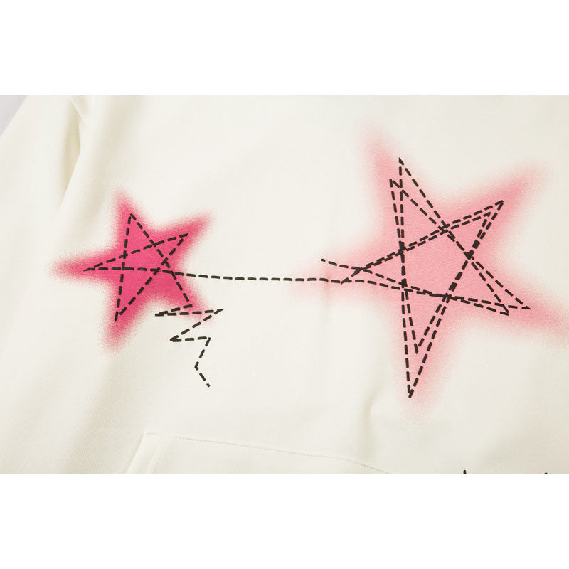 Streetwear Hoodie Hip Hop Graffiti Pentagram Hooded Sweater Vintage Hoodie