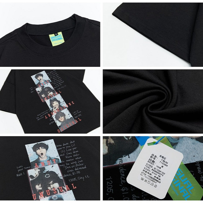90s West Coast Hip Hop Fashion T-Shirts Vintage Character Photo Cover Loose Short Sleeve T-Shirt