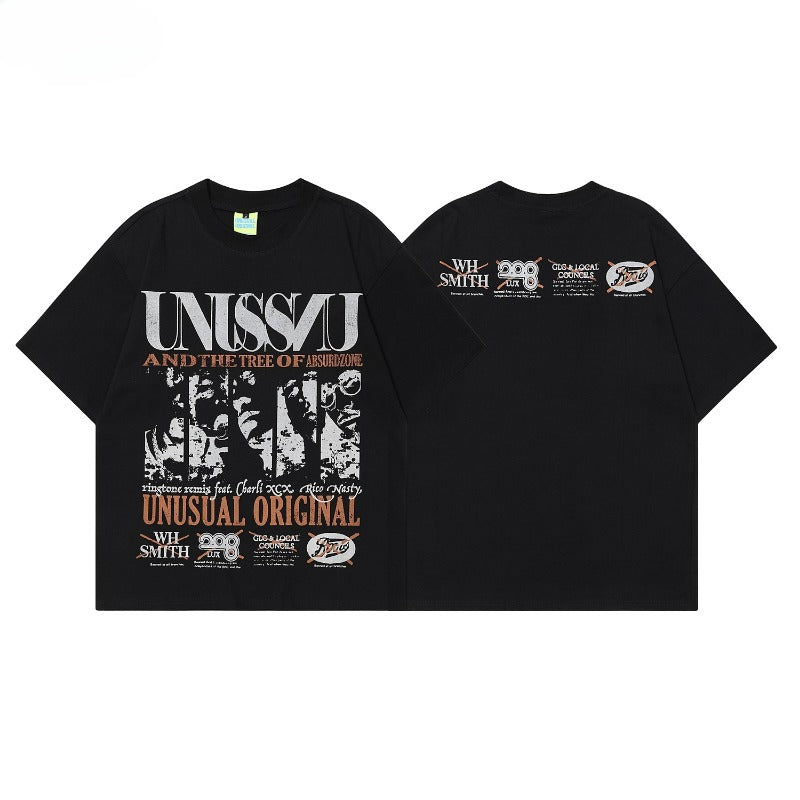 90s West Coast Hip Hop Fashion T Shirts Vintage Old Loose Short Sleeve T-Shirts
