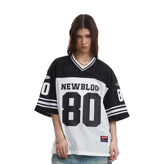 US drip outfits summer retro gradual change casual loose short sleeve T-Shirts