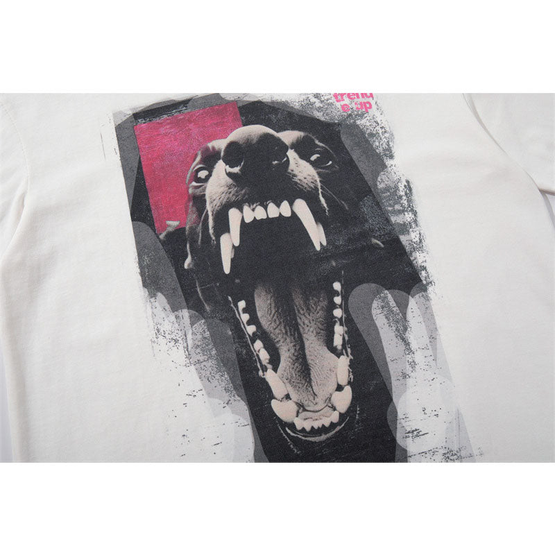 US drip outfits Summer Vintage Dog Casual Loose Short Sleeve T-Shirts