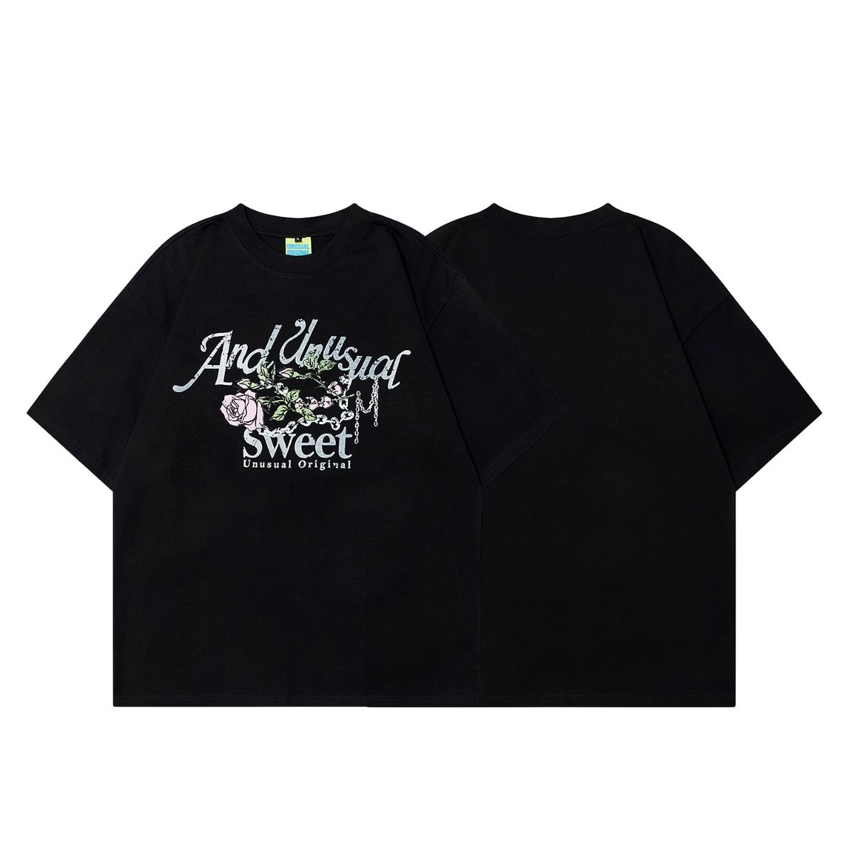 90s West Coast Hip Hop Fashion T-Shirts Summer Rose Letter Print Short Sleeve T-Shirt