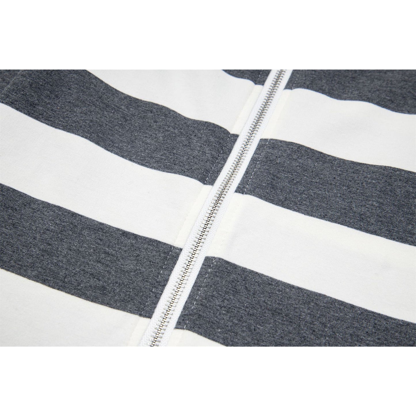 New York Hip Hop Style Striped Short Cardigan Jacket Hooded Sweater Top