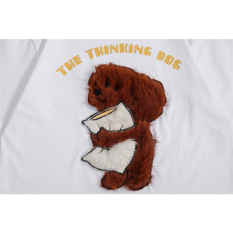 Camisetas streetwear Summer Vintage Puppy Casual Loose Short Sleeve T-Shirt