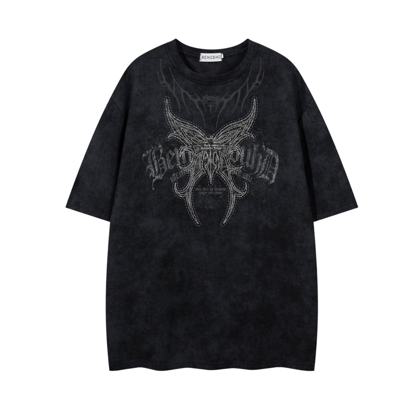Hustle vintage butterfly print short sleeve t-shirt