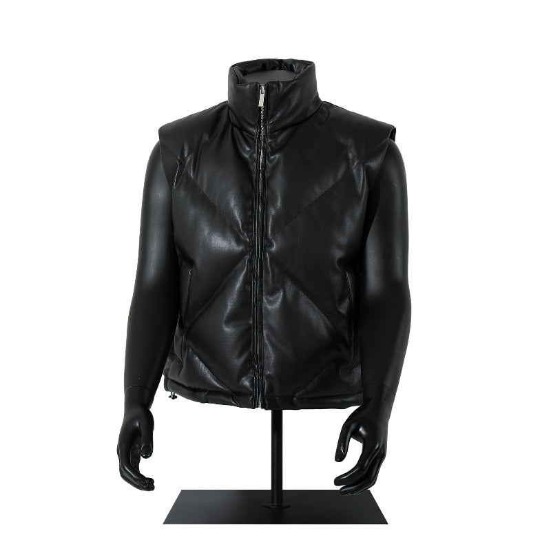 Unisex Down Jacket Vintage Cotton Jacket Leather Jacket Vest