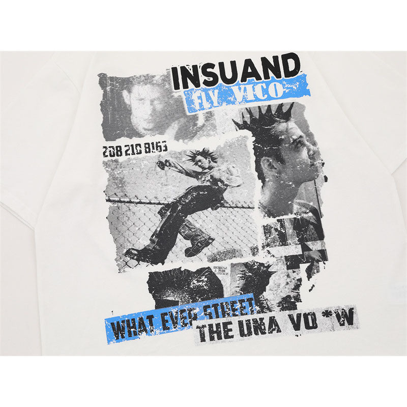 US drip outfits Summer Vintage Casual Loose Short Sleeve T-Shirts