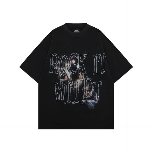 1990 Fashion T-Shirt Summer Vintage Washed T-Shirt Short Sleeve T-Shirt