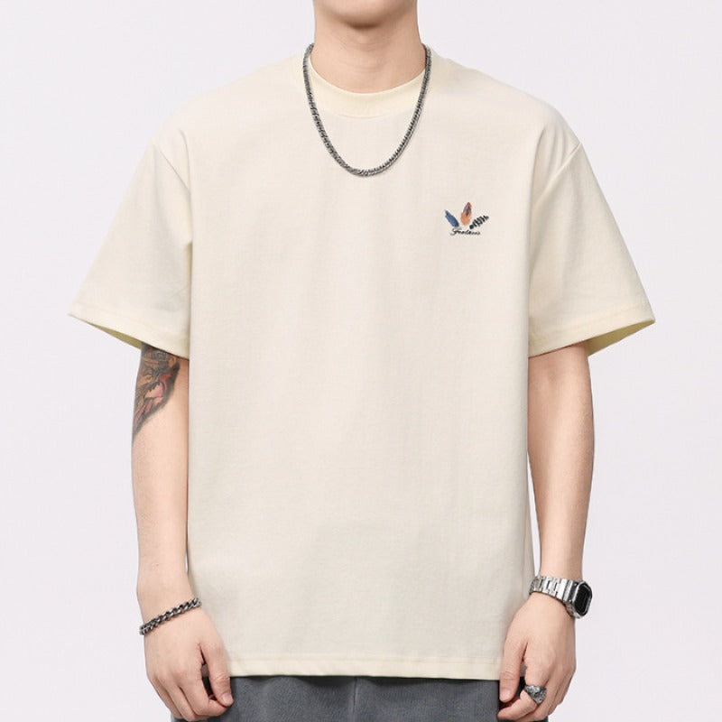 Men T-shirts Vintage Short Sleeve Men's Summer Print Bottom Shirt