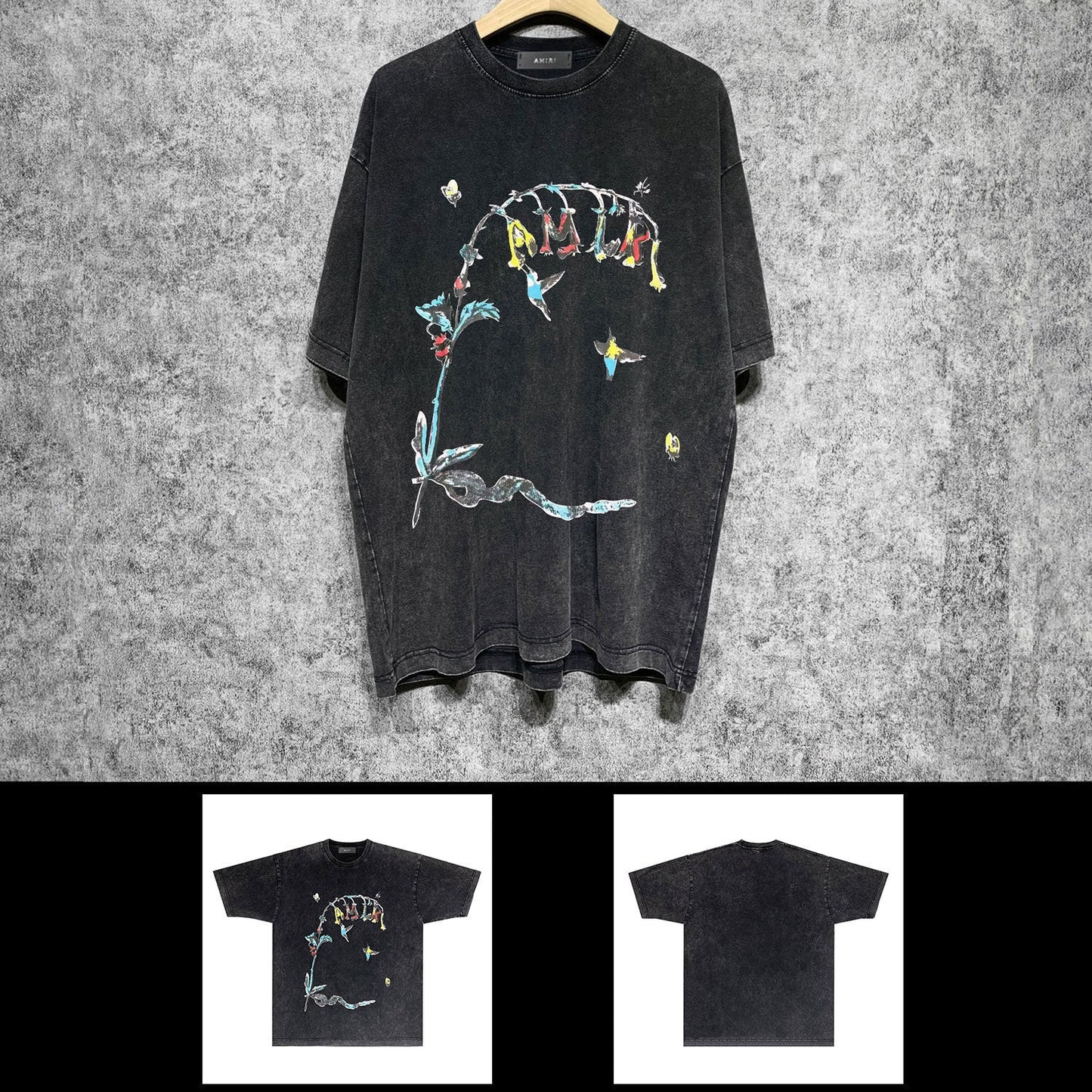 Amiri washed t-shirt hummingbird short sleeve