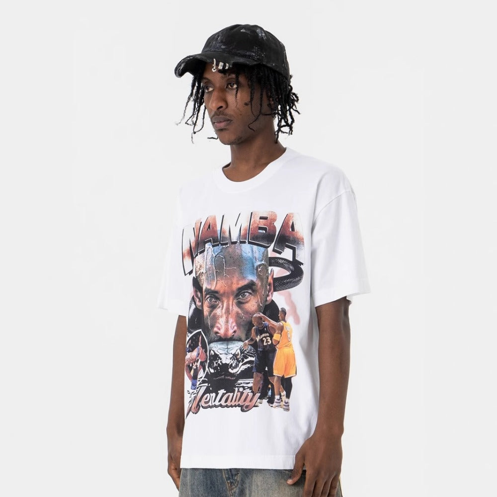 Vintage College Shirts Spring Basketball Legend Printed Casual Loose Short Sleeve T-Shirt