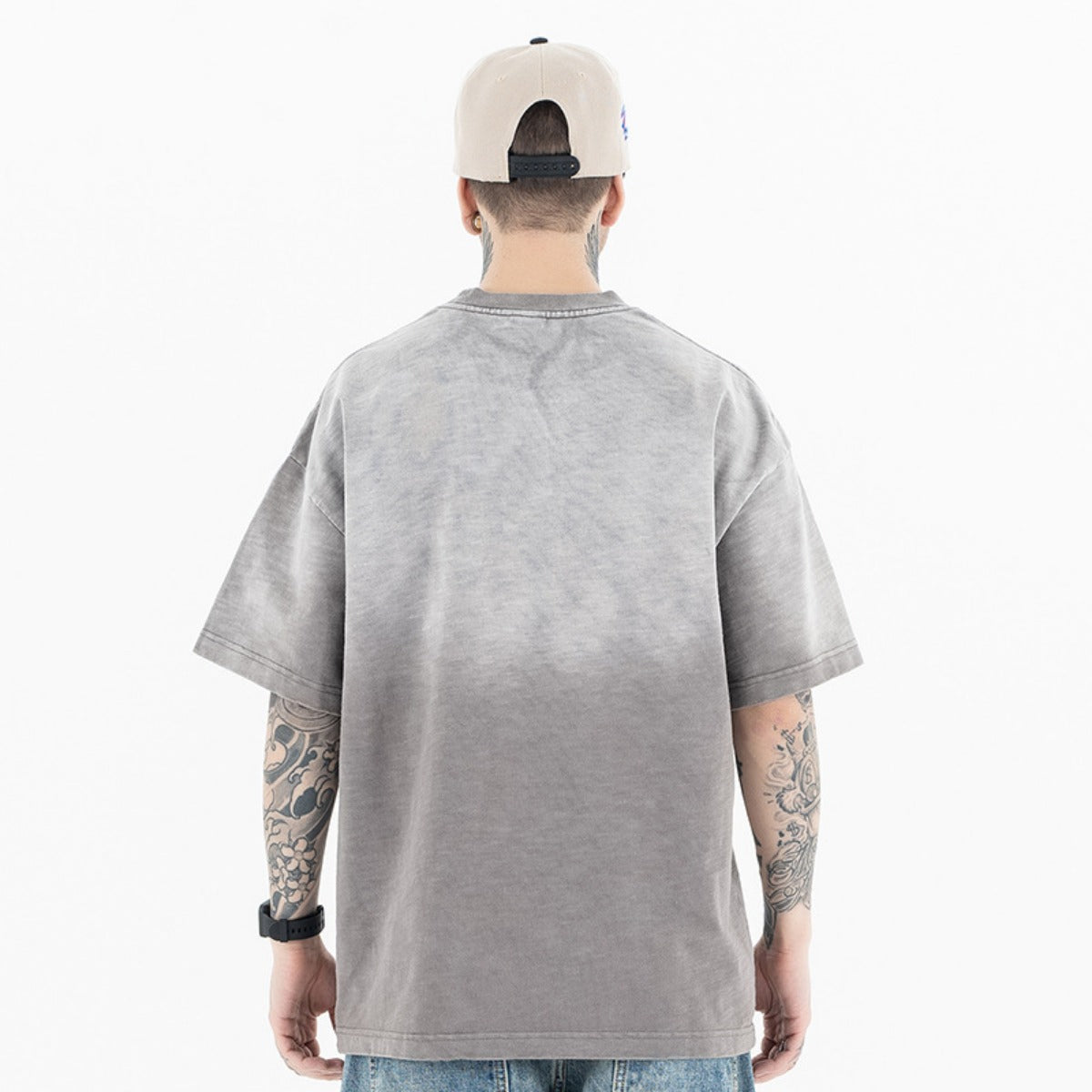 Vintage 90s Hip Hop Clothing Summer Graffiti Letter Print Short Sleeve T-Shirt
