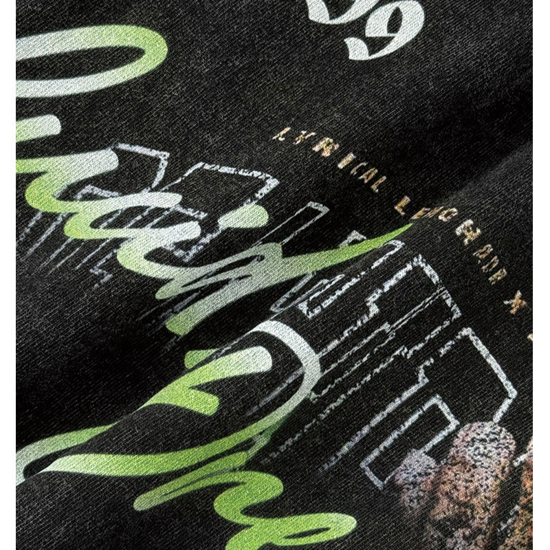 Streetwear masculino vintage rap Juice Wrld print hip hop short sleeve t-shirt