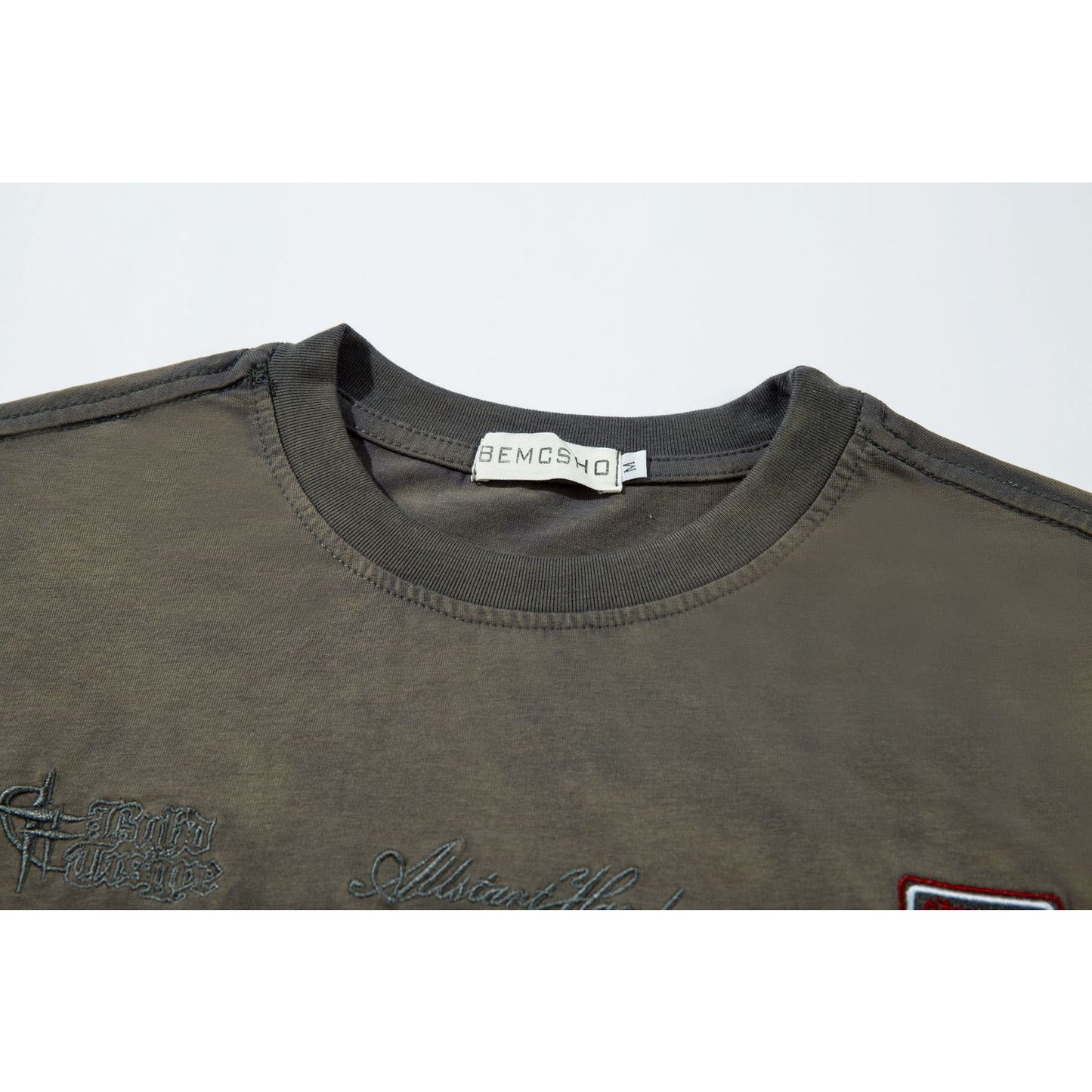 Hip hop shirt summer hip hop vintage embroidered t-shirt short sleeve