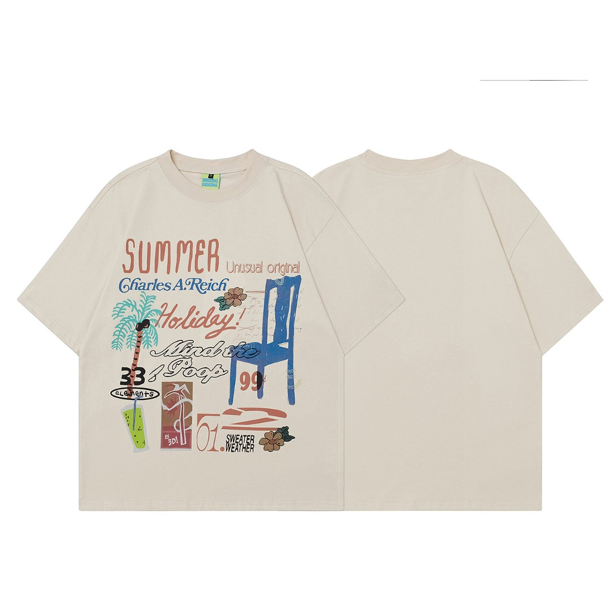 90s West Coast Hip Hop Fashion T Shirts Summer Fun Letter Graffiti Print Short Sleeve T-Shirt