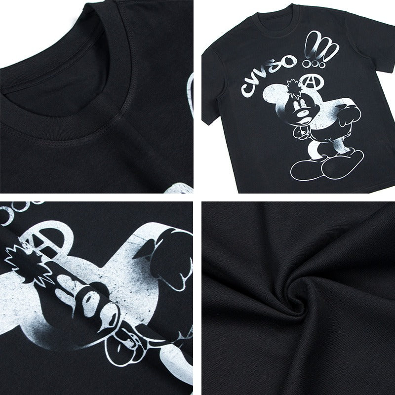 80s And 90s Vintage Fun Cartoon Print Short Sleeve T-Shirt