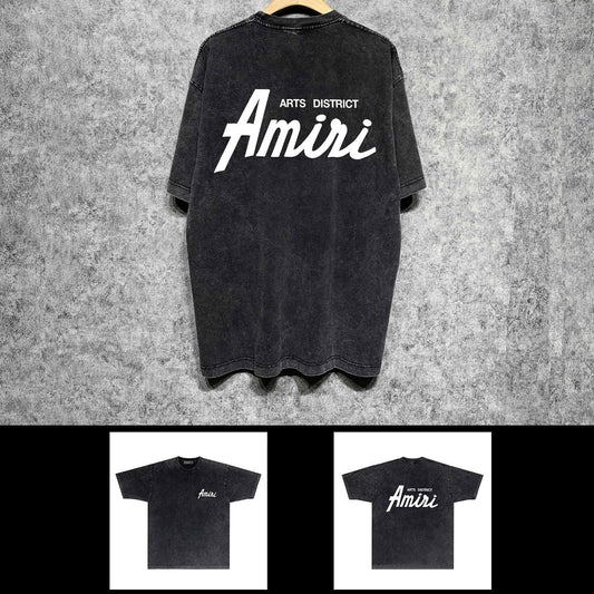 Amiri washed t-shirt pure letter short sleeves