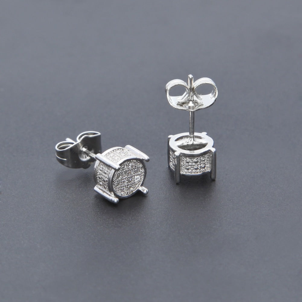 Earrings Zircon Round Earrings Spectrum