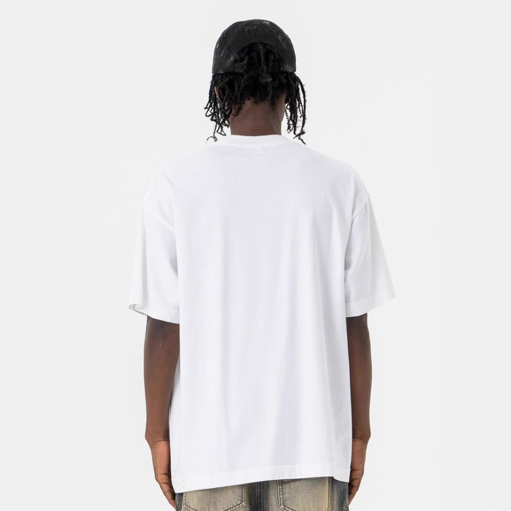 Vintage College Shirts Summer Hip Hop Portrait Letter Print Crew Neck Short Sleeve T-Shirt