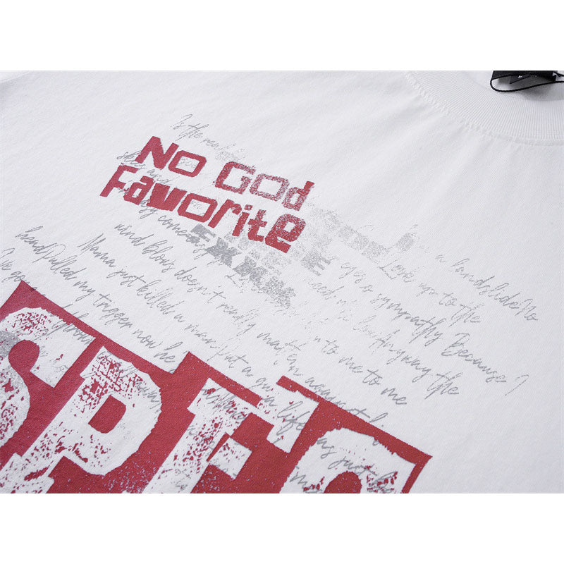 Casual Street Wear Old Short Sleeve T-Shirt Loose Casual T-Shirt Top