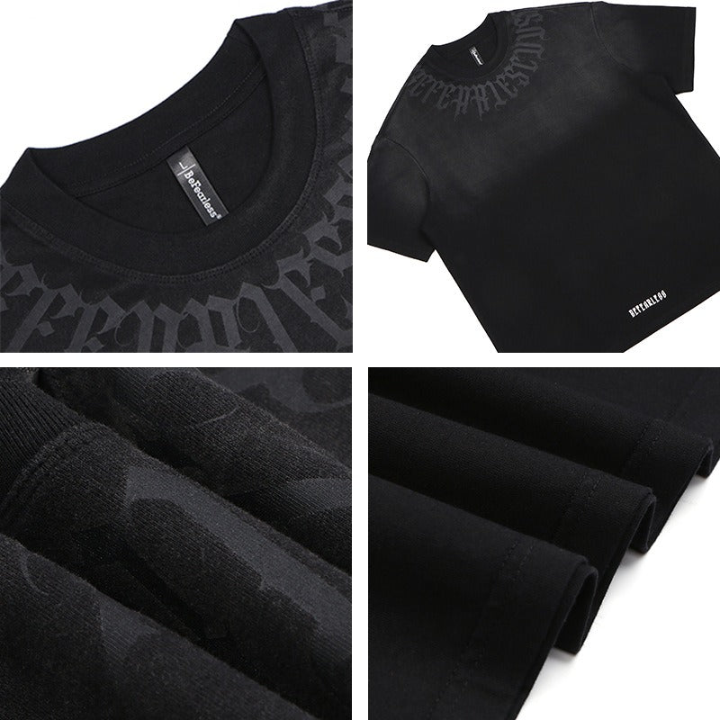 80s And 90s Vintage T Shirts Gothic print gradual change T-shirt