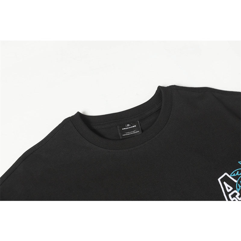 Hip Hop Shirts For Boys Letter Embroidered Short Sleeve T-Shirt Loose Casual Short Sleeve Top