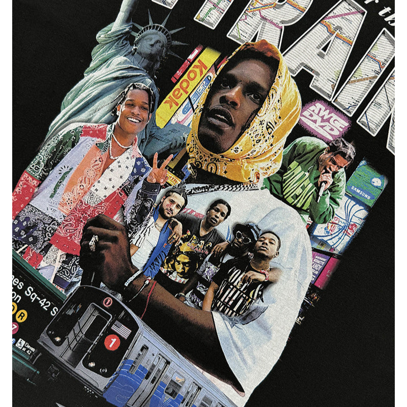 Cool t rapper ASAP ROCKY hip hop rap print short sleeve t-shirt
