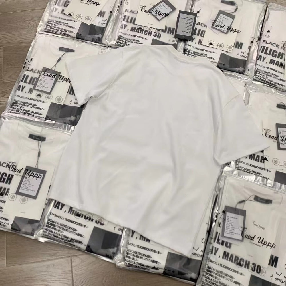 Streetwear Eua t-shirt Cotton Small Neckline Short Sleeve T-Shirt