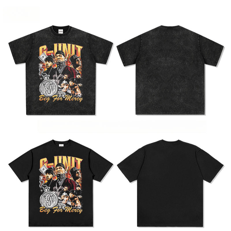 Outfit streetwear BegForMercy hip-hop print short-sleeved t-shirt