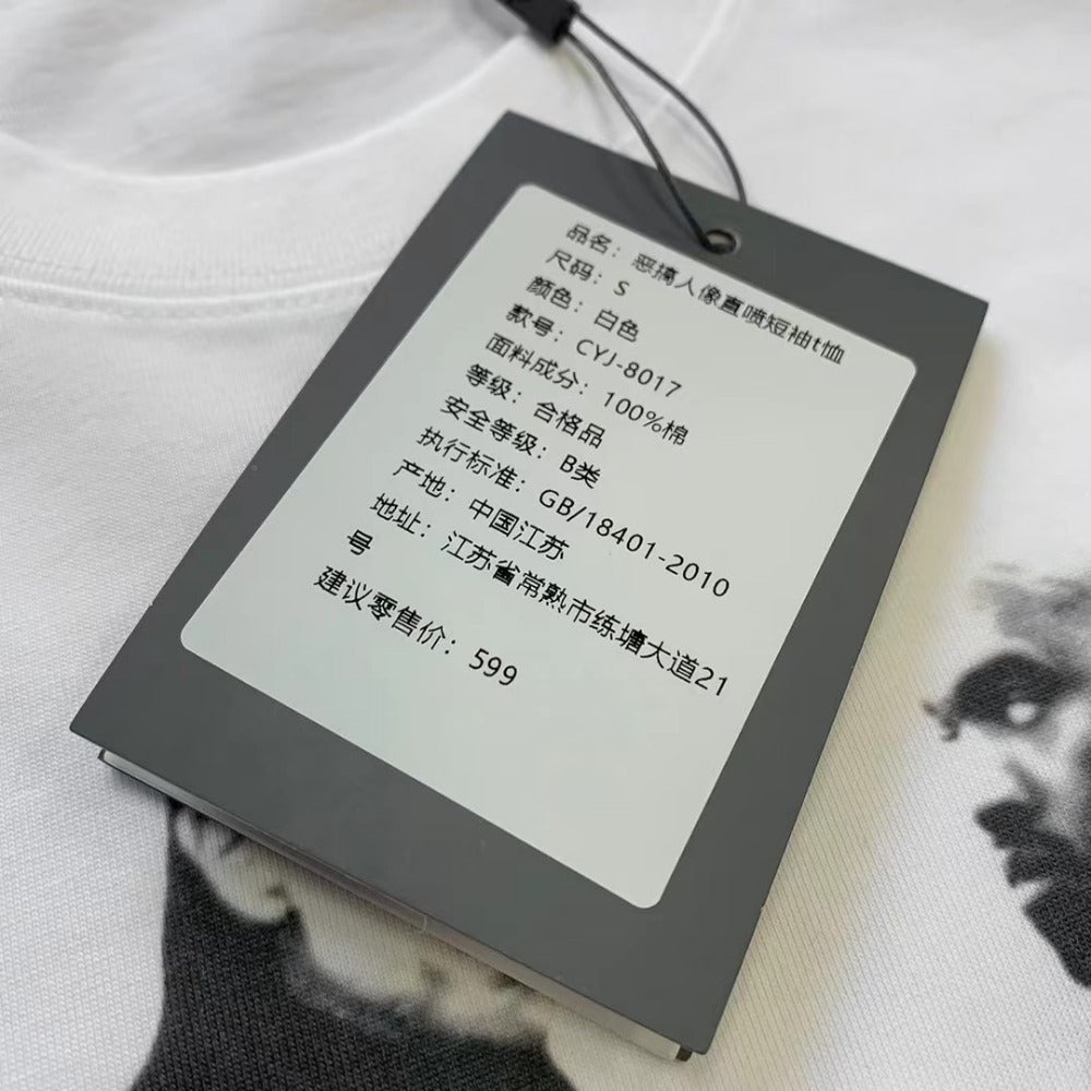 Streetwear Eua t shirt 24SS summer cotton cleanfit digital print spoof portrait short sleeve t-shirt