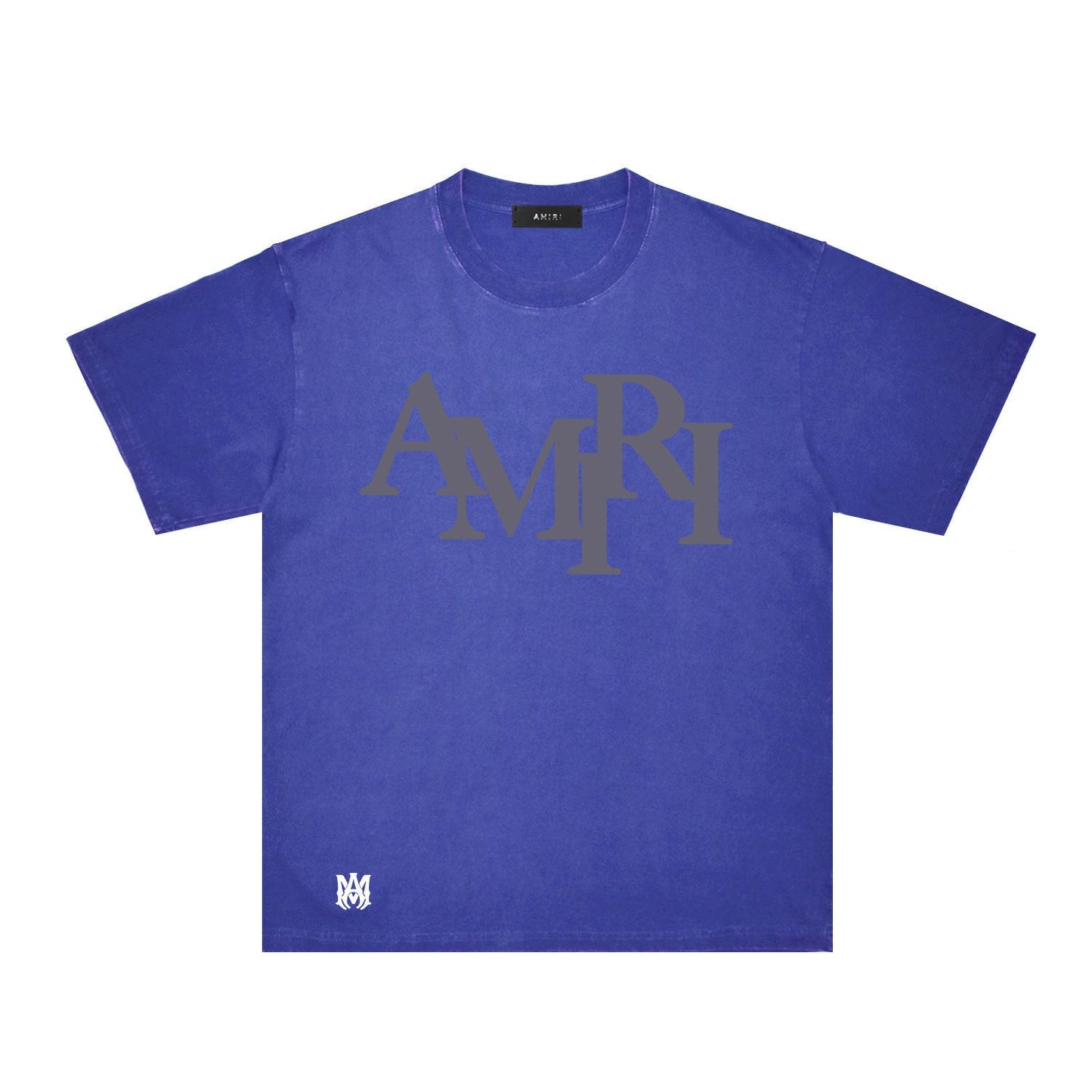 Amiri washed t-shirt all gray letterprinting short sleeves