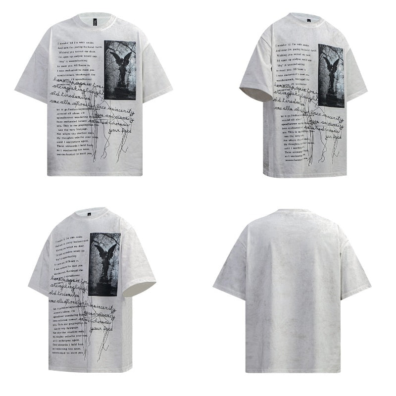 80s And 90s Vintage T-Shirts Vintage Smudge Letter Short Sleeve T-Shirt