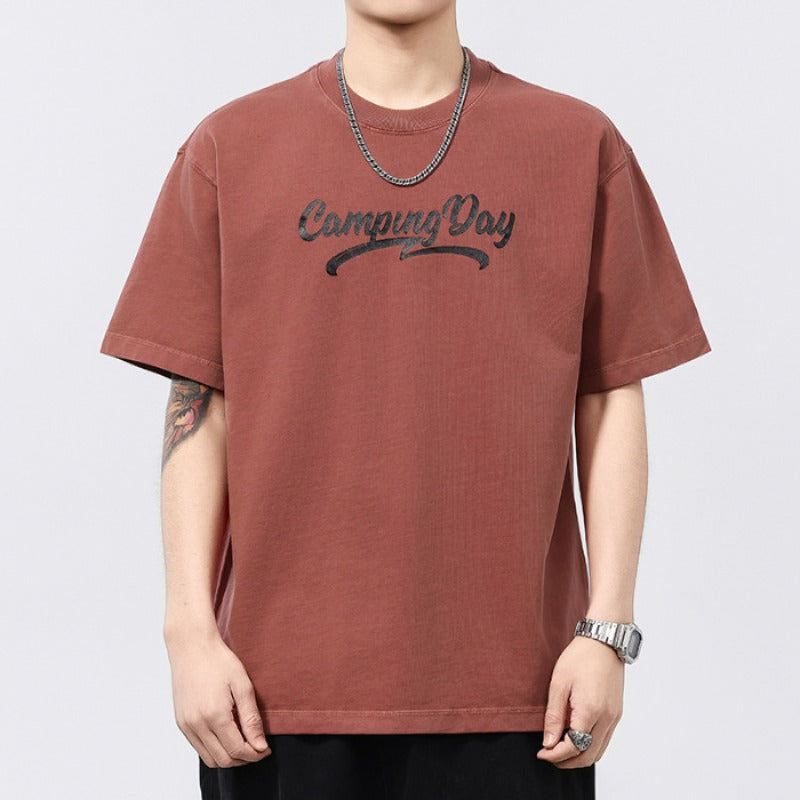 Men T-shirts Printed Short Sleeve Summer Loose Top