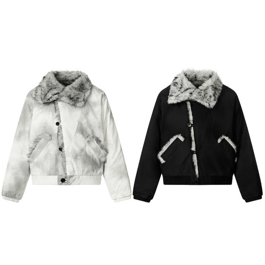 Unisex Down Jacket Men's Winter Vintage Fur Collar Jacket