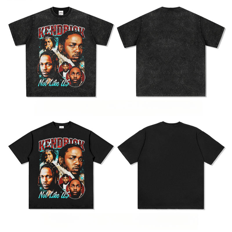 Cool t rapper hip hop kendrick kung fu kenny print short sleeve t-shirt